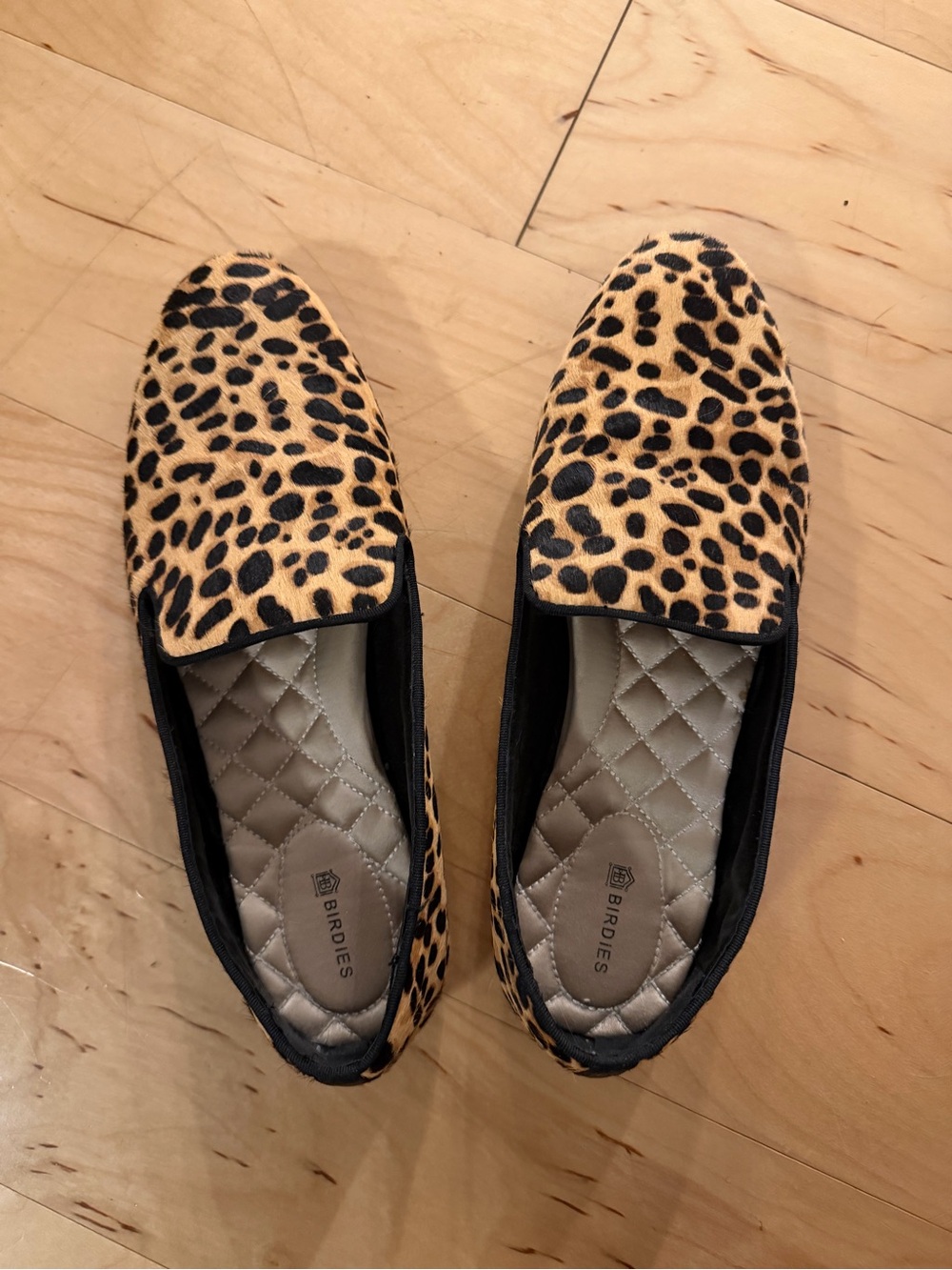 Birdies Leopard Print Slip-On Flats in Tan/Black - Size 9